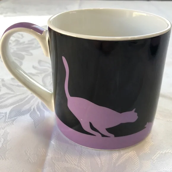 Cat Tableware Set, Three Piece, Purple - Picture 4 of 6